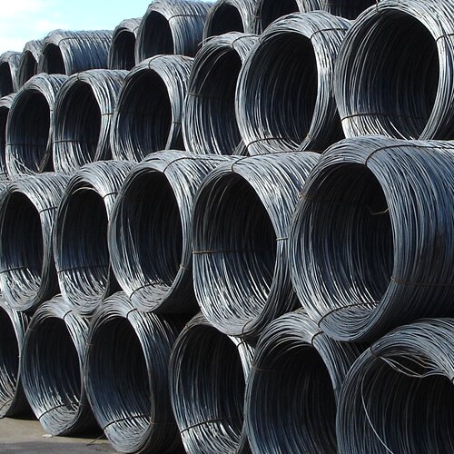 High-quality steel wire rod used in various applications like ropes and nails